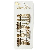Wholesale - LISA O and CO 20PC GOLD STONE BOBBY PINS C/P 144, UPC: 20748354234